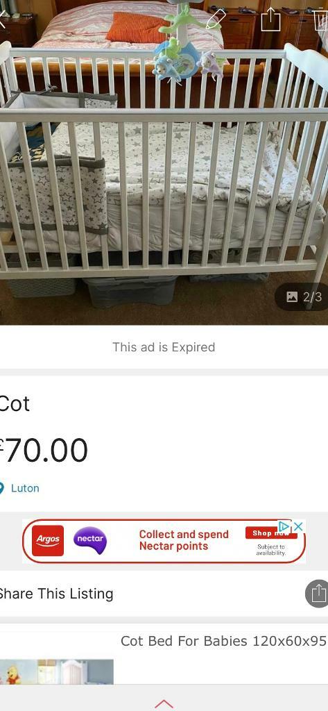 gumtree baby cot